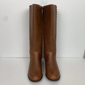 LC Lauren Conrad Wide Calf Cognac Tall Riding Boot